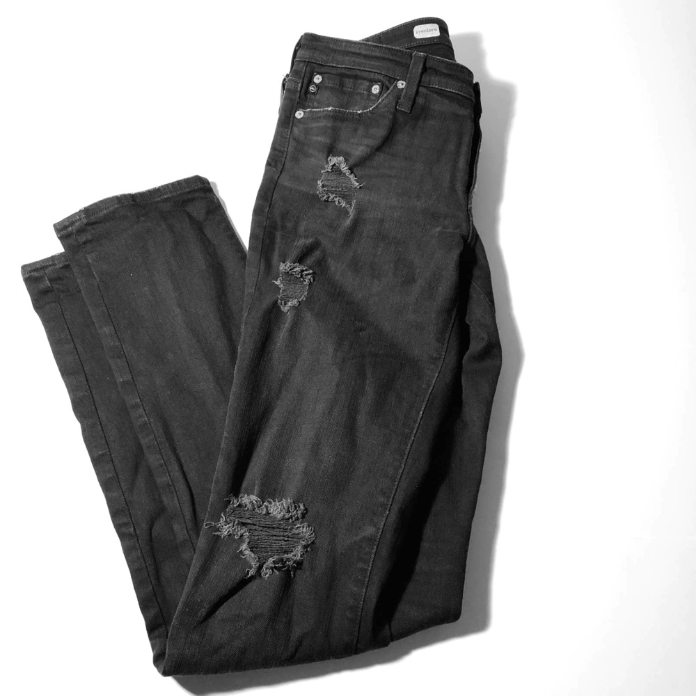 Adriano Goldschmied Black Distressed Women Jeans